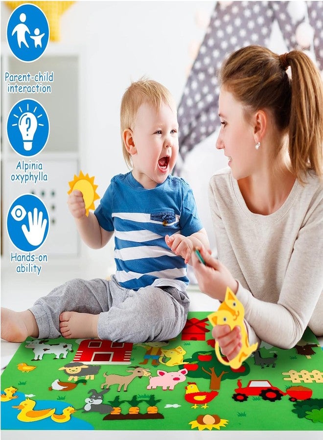 Kidology Montessori Farm Felt Story Board Set-Educational&Interactive Play Mat With Farm&Ocean Animals For Toddlers,Perfect For Preschool Storytelling&Early Learning Birthday Gifts,Multicolor - Image 5